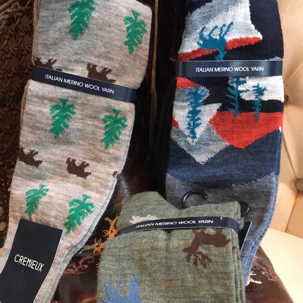 Cremieux Italian Wool Yarn Sock Set 3 pairs NWT